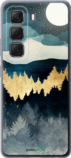 Силиконовый чехол Ночной пейзаж с лесом и горами для Infinix Hot 50 5G - 6493u-3795 изображение 