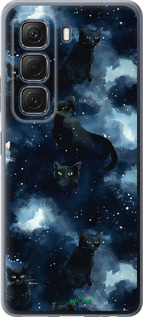 Силиконовый чехол Изображение Кошек с тёмной акварелью для Infinix Hot 50 5G - 6521u-3795 изображение 