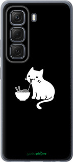 Силиконовый чехол С милым котом на черном фоне для Infinix Hot 50 5G - 6528u-3795 изображение 