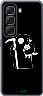 Силиконовый чехол Минималистичный арт: смерть и кошка для Infinix Hot 50 5G - 6529u-3795 изображение 