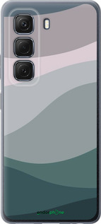 Силиконовый чехол С фиолетовым и бирюзовым ретро-стилем и волнами для Infinix Hot 50 5G - 6533u-3795 изображение 
