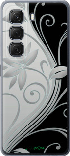 Силиконовый чехол Цветы на чёрно-белом фоне для Infinix Hot 50 5G - 840u-3795 изображение 