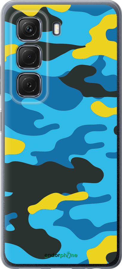 Силиконовый чехол Желто-голубой камуфляж для Infinix Hot 50 5G - 1084u-3795 изображение 