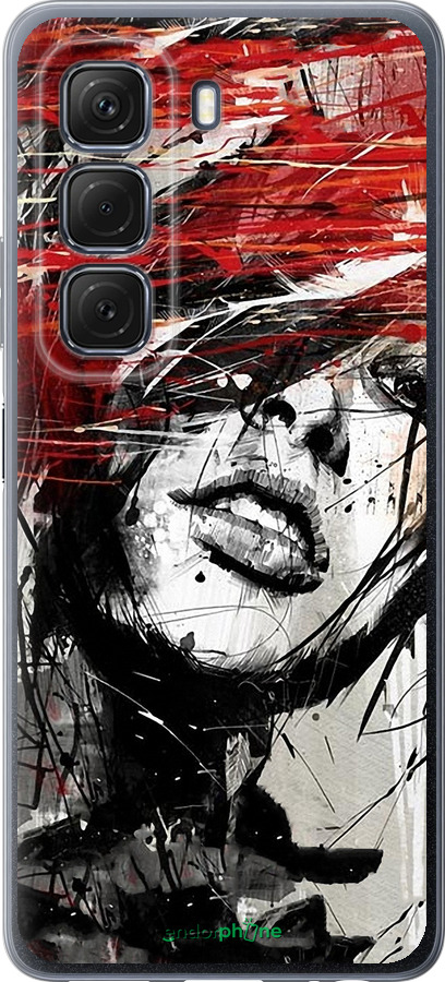 Силиконовый чехол Лицо девушки для Infinix Hot 50 5G - 1162u-3795 изображение 