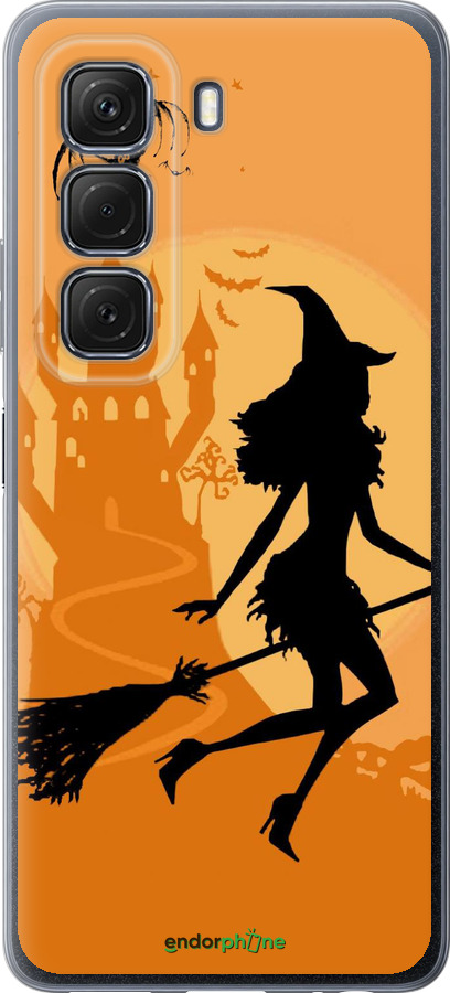 Силиконовый чехол Ведьма на метле для Infinix Hot 50 5G - 1184u-3795 изображение 