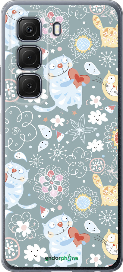 Силиконовый чехол Котята v3 для Infinix Hot 50 5G - 1223u-3795 изображение 