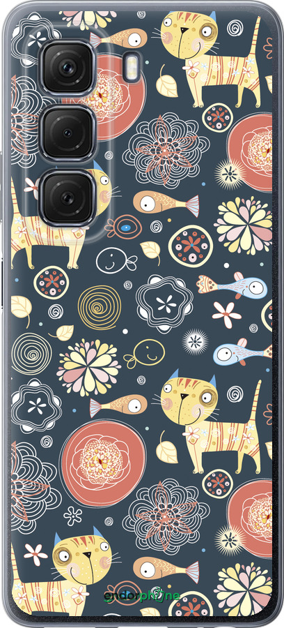 Силиконовый чехол Котята v4 для Infinix Hot 50 5G - 1224u-3795 изображение 