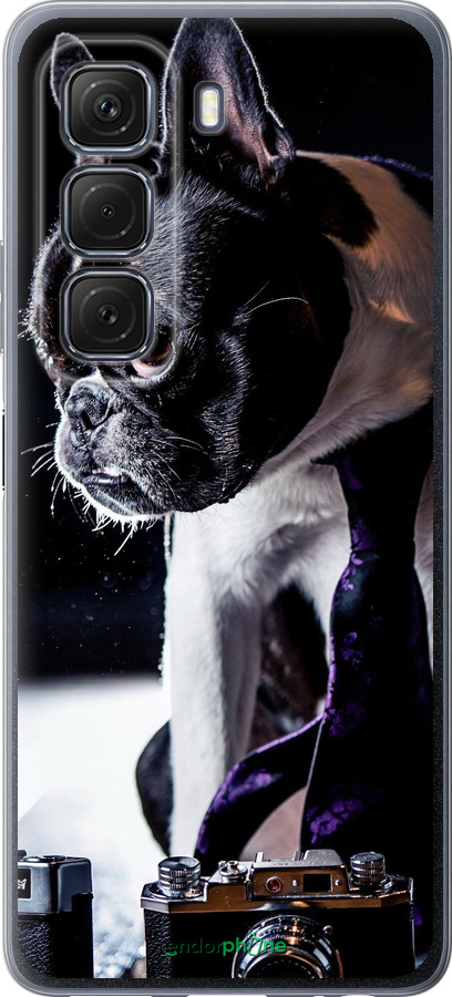 Силиконовый чехол Бульдог-фотограф для Infinix Hot 50 5G - 142u-3795 изображение 