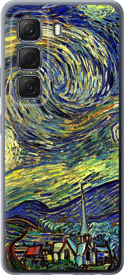 Силиконовый чехол Винсент Ван Гог. Звёздная ночь для Infinix Hot 50 5G - 163u-3795 изображение 