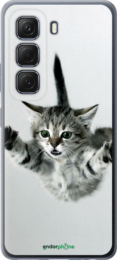 Силиконовый чехол Летящий котёнок для Infinix Hot 50 5G - 2322u-3795 изображение 