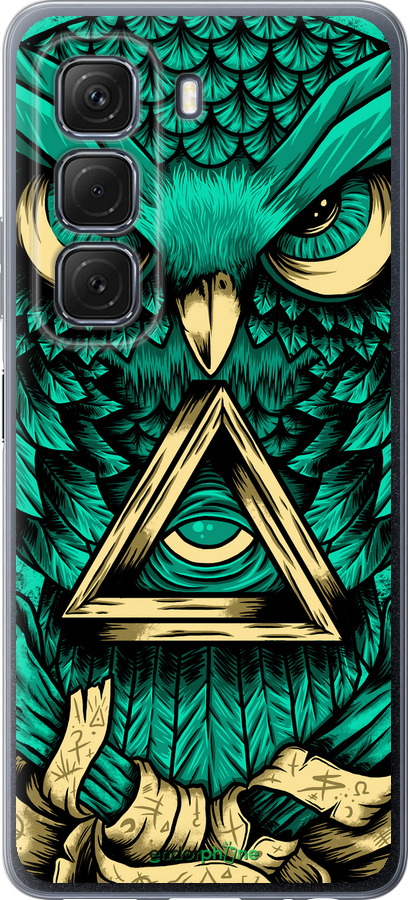 Силиконовый чехол Сова Арт-тату для Infinix Hot 50 5G - 3971u-3795 изображение 