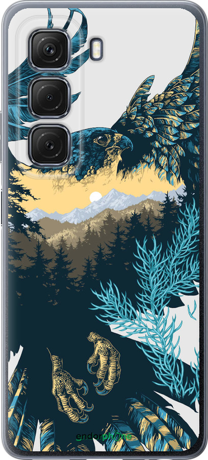Силиконовый чехол Арт-орел на фоне природы для Infinix Hot 50 5G - 3983u-3795 изображение 