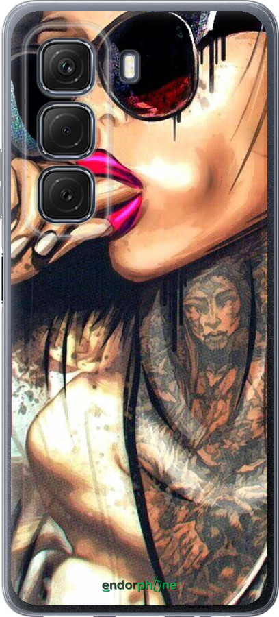 Силиконовый чехол Девушка в тату для Infinix Hot 50 5G - 4001u-3795 изображение 