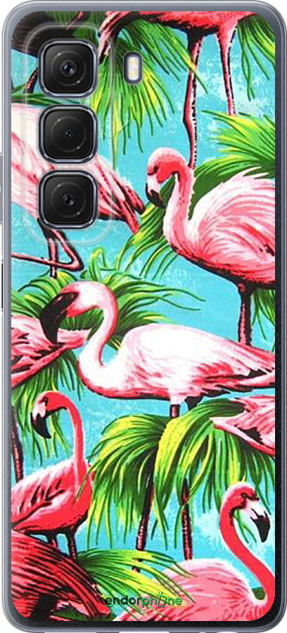 Силиконовый чехол Tropical background для Infinix Hot 50 5G - 4016u-3795 изображение 