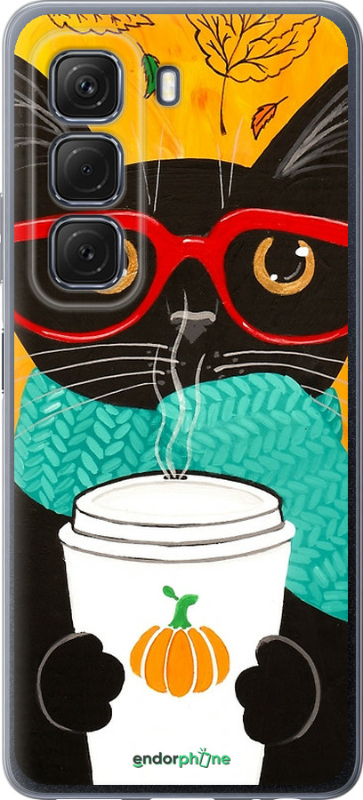 Силиконовый чехол Осенний кот для Infinix Hot 50 5G - 4026u-3795 изображение 