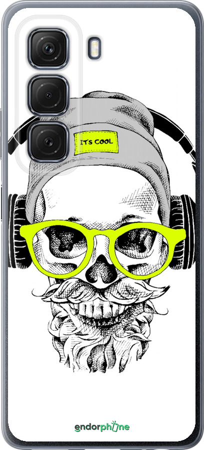 Силиконовый чехол Череп в очках и наушниках для Infinix Hot 50 5G - 4144u-3795 изображение 