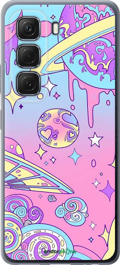 Силиконовый чехол Розовая галактика для Infinix Hot 50 5G - 4146u-3795 изображение 