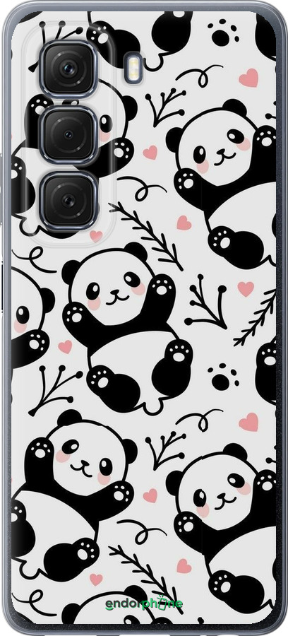 Силиконовый чехол Панды для Infinix Hot 50 5G - 4318u-3795 изображение 