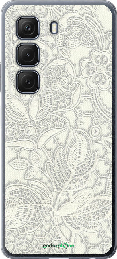 Силиконовый чехол Белое кружево для Infinix Hot 50 5G - 4383u-3795 изображение 
