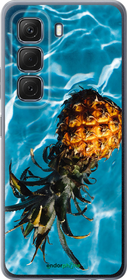 Силиконовый чехол Ананас на воде для Infinix Hot 50 5G - 4384u-3795 изображение 