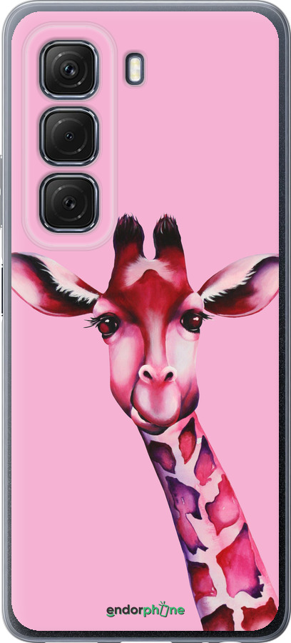 Силиконовый чехол Розовая жирафа для Infinix Hot 50 5G - 4441u-3795 изображение 