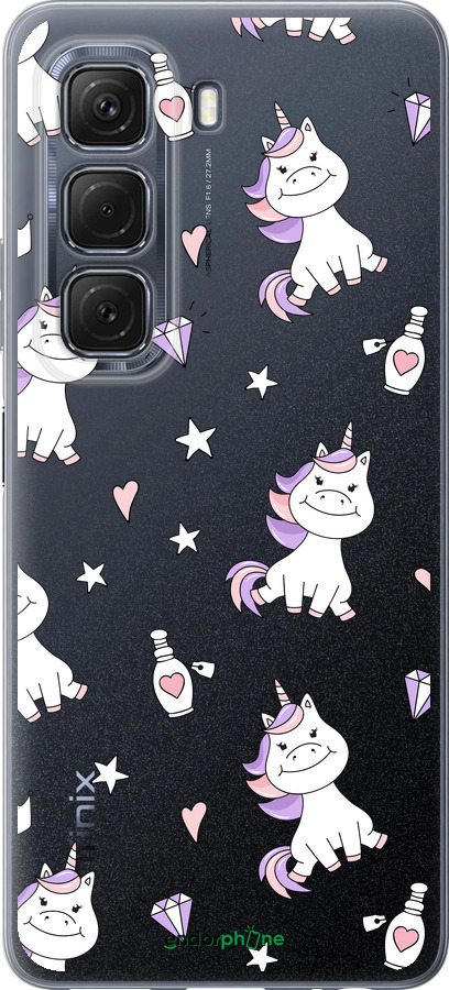 Силиконовый чехол Единорожка v2 для Infinix Hot 50 5G - 4703u-3795 изображение 