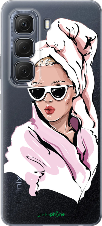 Силиконовый чехол Девушка в очках 2 для Infinix Hot 50 5G - 4714u-3795 изображение 