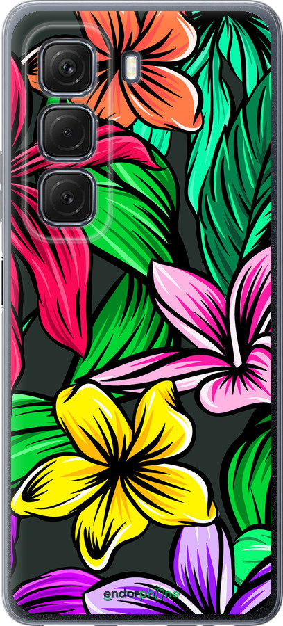 Силиконовый чехол Тропические цветы 1 для Infinix Hot 50 5G - 4753u-3795 изображение 