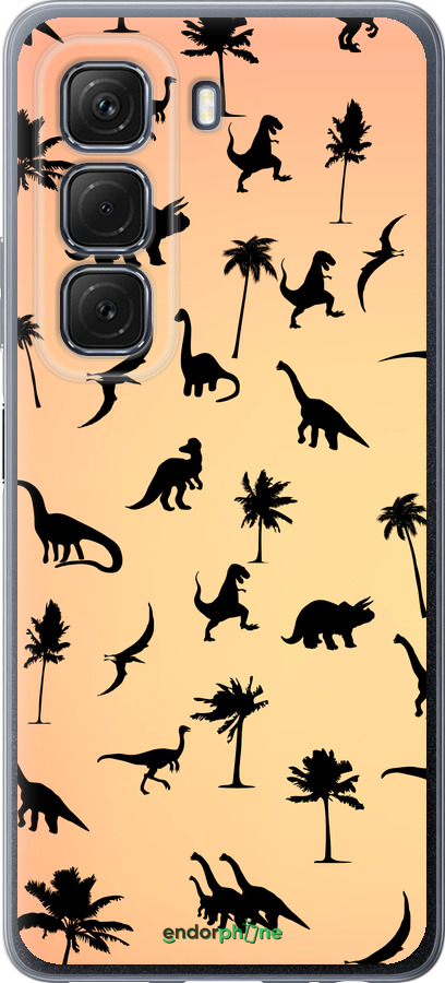 Силиконовый чехол Динозаврики 1 для Infinix Hot 50 5G - 4772u-3795 изображение 