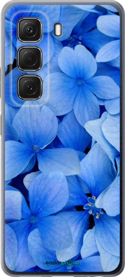 Силиконовый чехол Синие цветы для Infinix Hot 50 5G - 526u-3795 изображение 