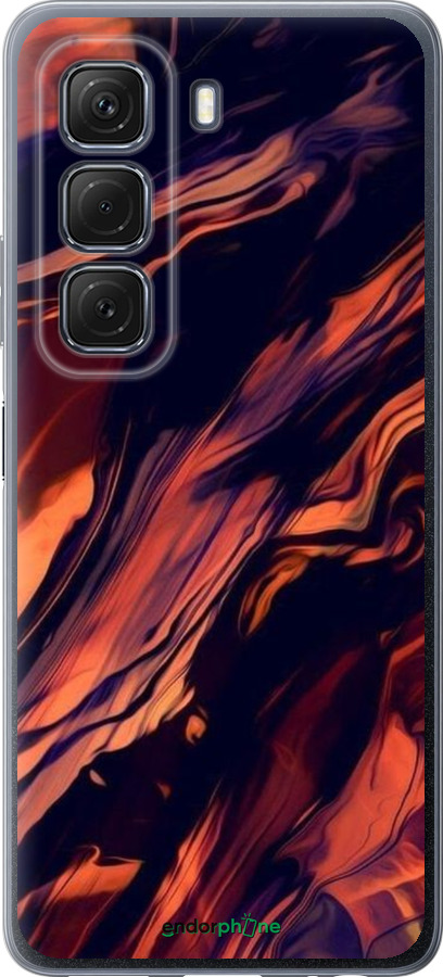 Силиконовый чехол Черно-оранжевая абстракция для Infinix Hot 50 5G - 5340u-3795 изображение 