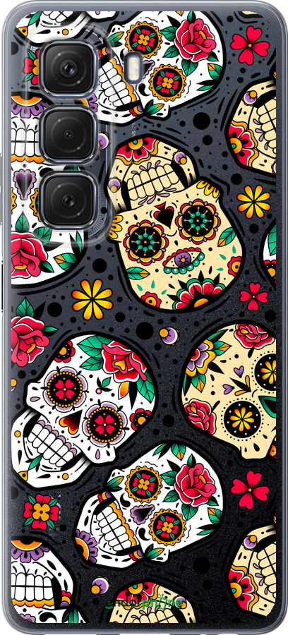 Силиконовый чехол Черепа для Infinix Hot 50 5G - 5471u-3795 изображение 