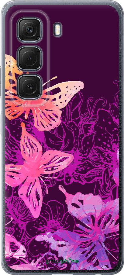 Силиконовый чехол Бабочки v2 для Infinix Hot 50 5G - 5475u-3795 изображение 