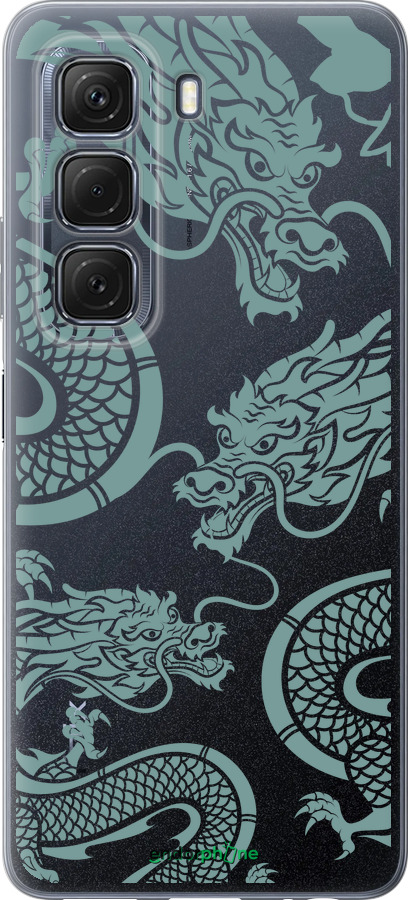 Силиконовый чехол Дракон для Infinix Hot 50 5G - 5476u-3795 изображение 