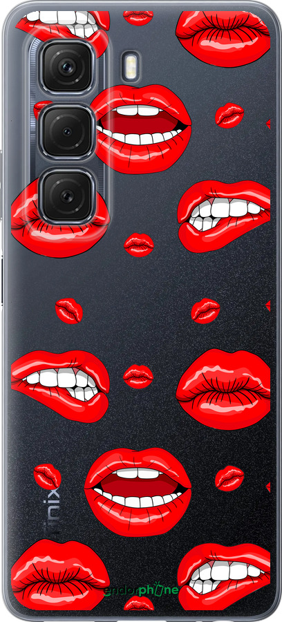 Силиконовый чехол Губы v3 для Infinix Hot 50 5G - 5477u-3795 изображение 