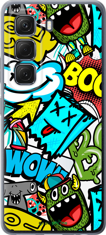 Силиконовый чехол Стикеры v4 для Infinix Hot 50 5G - 5508u-3795 изображение 