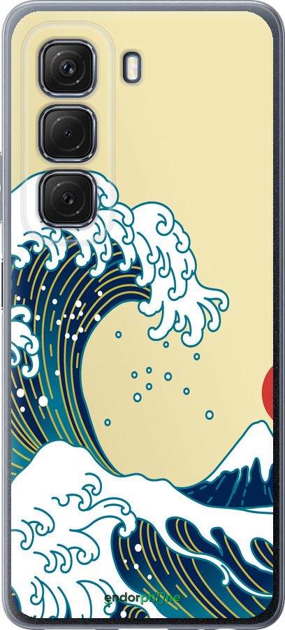 Силиконовый чехол Японские волны для Infinix Hot 50 5G - 5533u-3795 изображение 