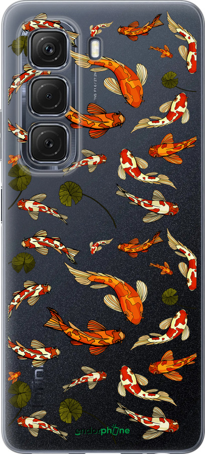 Силиконовый чехол Рыбы Кои для Infinix Hot 50 5G - 5535u-3795 изображение 