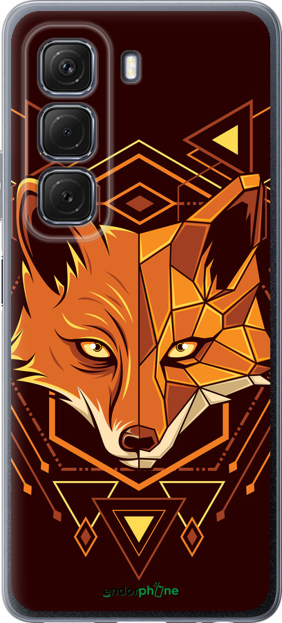 Силиконовый чехол Лиса геометрия для Infinix Hot 50 5G - 5607u-3795 изображение 