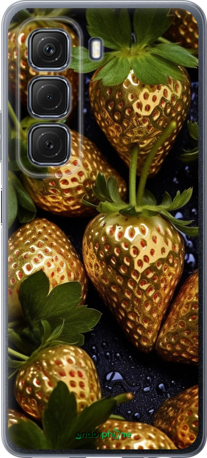 Силиконовый чехол Золотая клубника для Infinix Hot 50 5G - 5637u-3795 изображение 