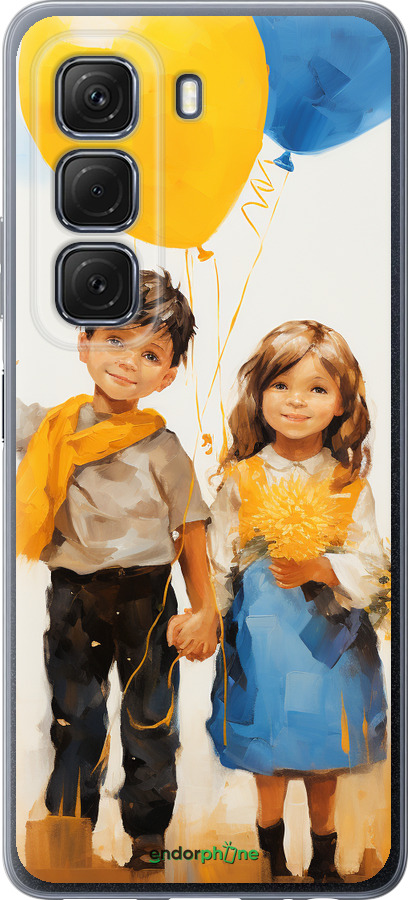 Силиконовый чехол Дети с шариками для Infinix Hot 50 5G - 5659u-3795 изображение 