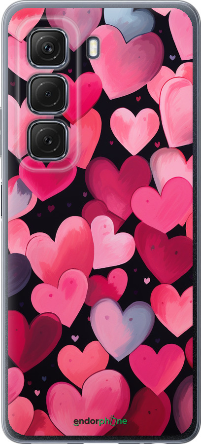 Силиконовый чехол Сердечки 4 для Infinix Hot 50 5G - 5662u-3795 изображение 