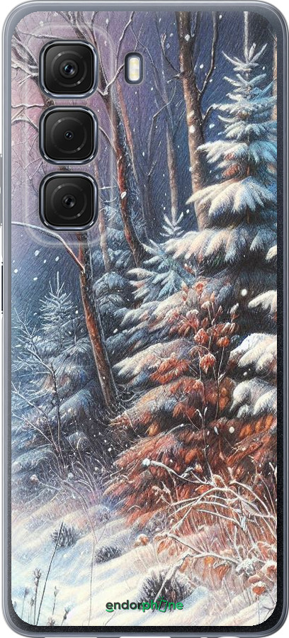 Силиконовый чехол Зимний пейзаж для Infinix Hot 50 5G - 5814u-3795 изображение 