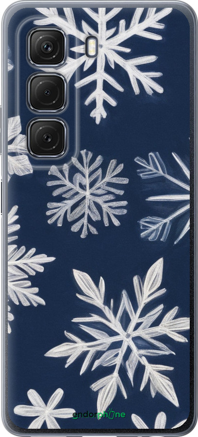 Силиконовый чехол Снежинки для Infinix Hot 50 5G - 5821u-3795 изображение 