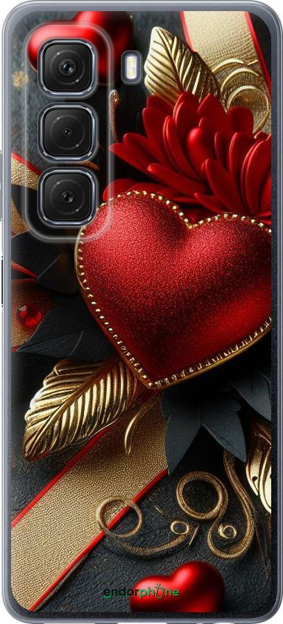 Силиконовый чехол Сердечки v2 для Infinix Hot 50 5G - 5832u-3795 изображение 