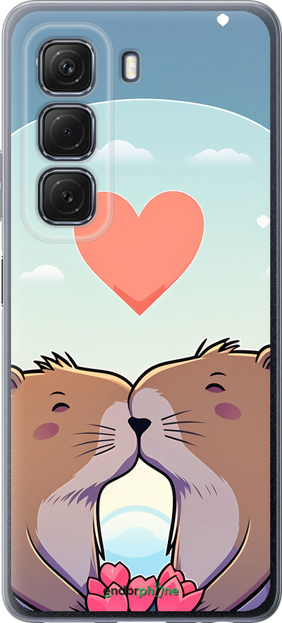 Силиконовый чехол Капибара любовь для Infinix Hot 50 5G - 6027u-3795 изображение 