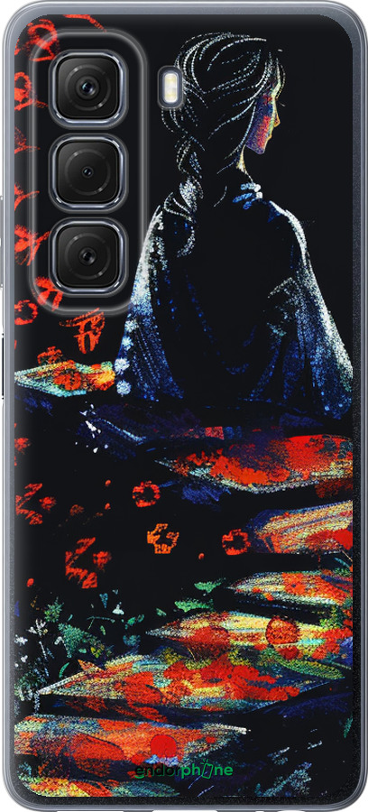 Силиконовый чехол Мечтательная девушка для Infinix Hot 50 5G - 6042u-3795 изображение 