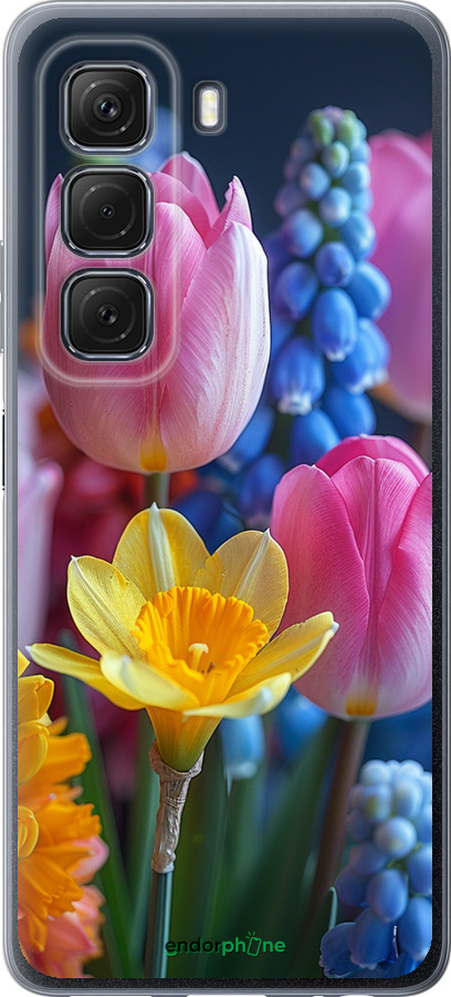 Силиконовый чехол Весенние цветы для Infinix Hot 50 5G - 6058u-3795 изображение 