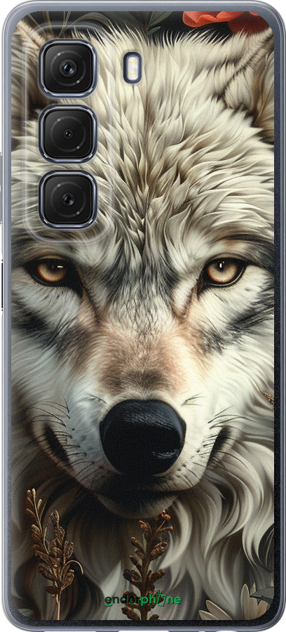 Силиконовый чехол Волчий взгляд для Infinix Hot 50 5G - 6066u-3795 изображение 