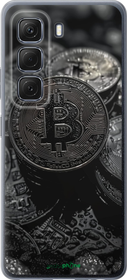 Силиконовый чехол Black Bitcoin для Infinix Hot 50 5G - 6090u-3795 изображение 